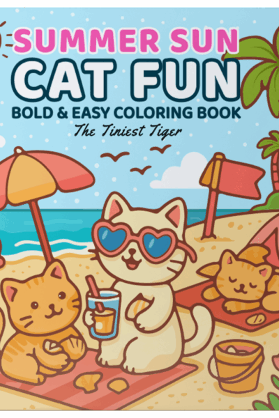 Summer Sun Cat Fun Coloring Book