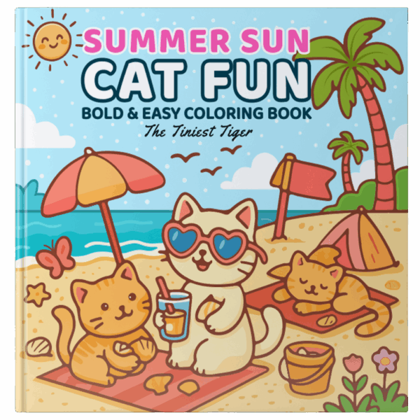 Summer Sun Cat Fun Coloring Book