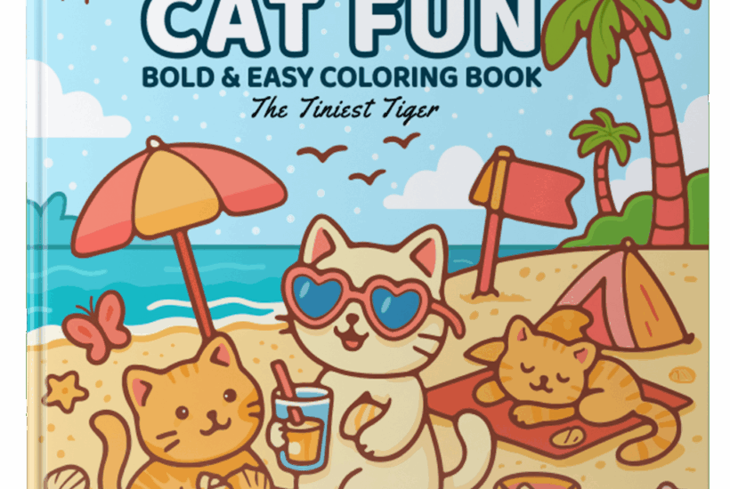 Summer Sun Cat Fun Coloring Book