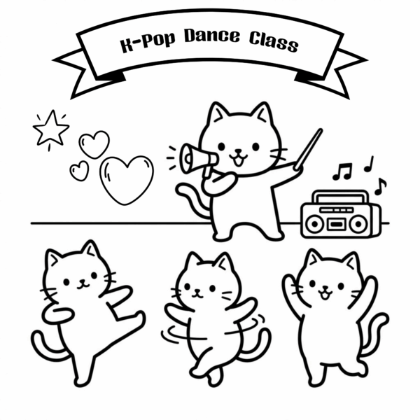 Cats taking K-Pop dance class